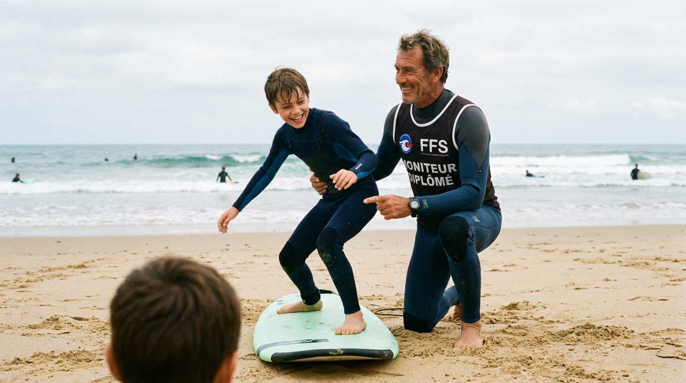 Read more about the article École surf sécurisée Landes | Ecole de surf du golf